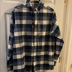 Daniel Cremieux Medium Navy and White Flannel Shirt